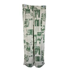 Urban Outfitters Green Cream Paris California Novelty Athleisure Womens Pants S